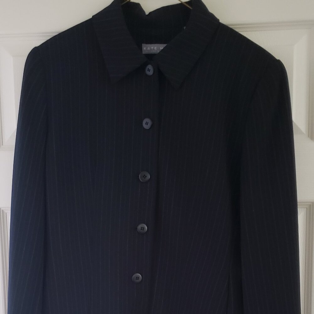 Kate Hill for Lord & Taylor black pinstriped jacket